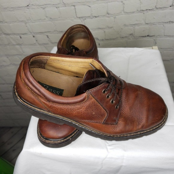 Men's Bass Shoes - Hamilton 1428-200 Brown Leather Sz‎ 9.5M - Picture 1 of 8